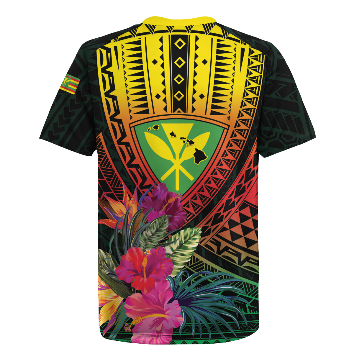 Hawaii Kanaka Maoli Flag Day Rugby Jersey Tropical Flowers