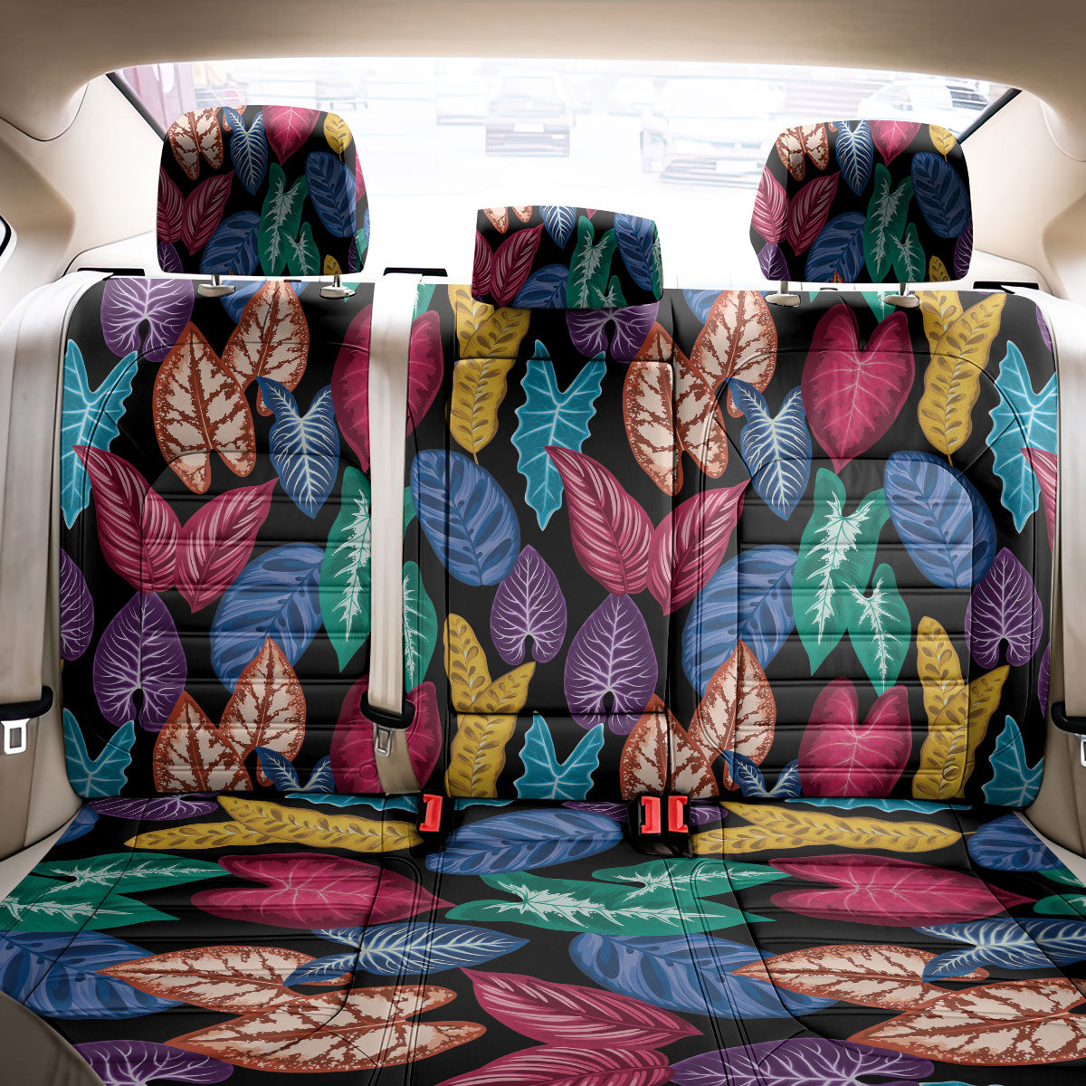 Hawaii Colorful Tropical Leaves Back Car Seat Cover LT01 - Polynesian Pride