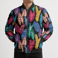 Hawaii Colorful Tropical Leaves Bomber Puffer Jacket LT01 - Polynesian Pride
