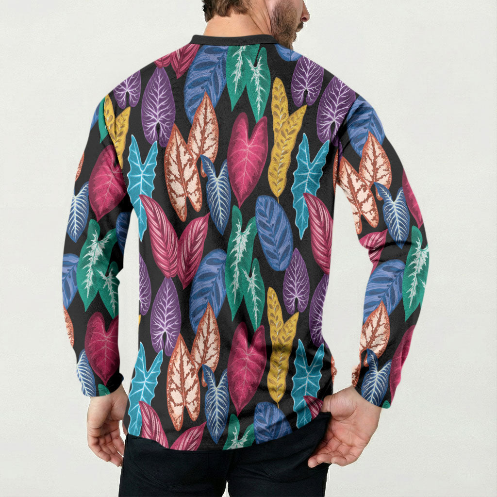Hawaii Colorful Tropical Leaves Button Sweatshirt LT01 - Polynesian Pride