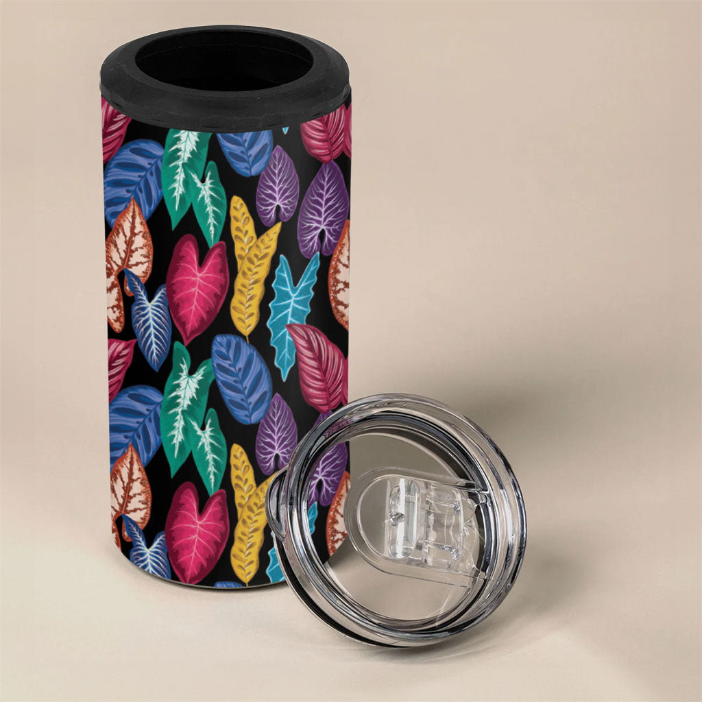 Hawaii Colorful Tropical Leaves 4 in 1 Can Cooler Tumbler LT01 - Polynesian Pride