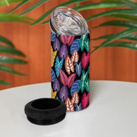 Hawaii Colorful Tropical Leaves 4 in 1 Can Cooler Tumbler LT01 - Polynesian Pride
