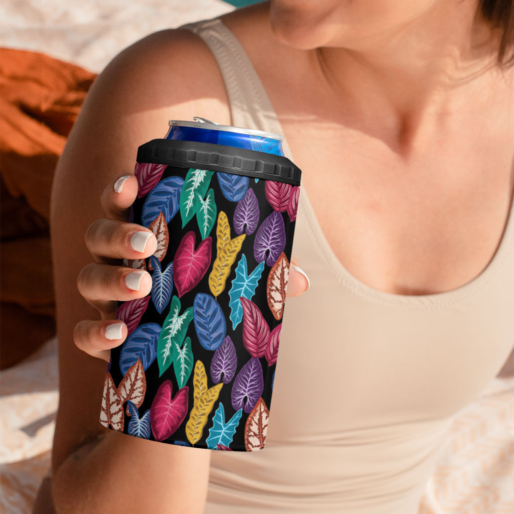 Hawaii Colorful Tropical Leaves 4 in 1 Can Cooler Tumbler LT01 - Polynesian Pride