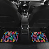 Hawaii Colorful Tropical Leaves Car Mats LT01 Set 2pcs - Back Black - Polynesian Pride