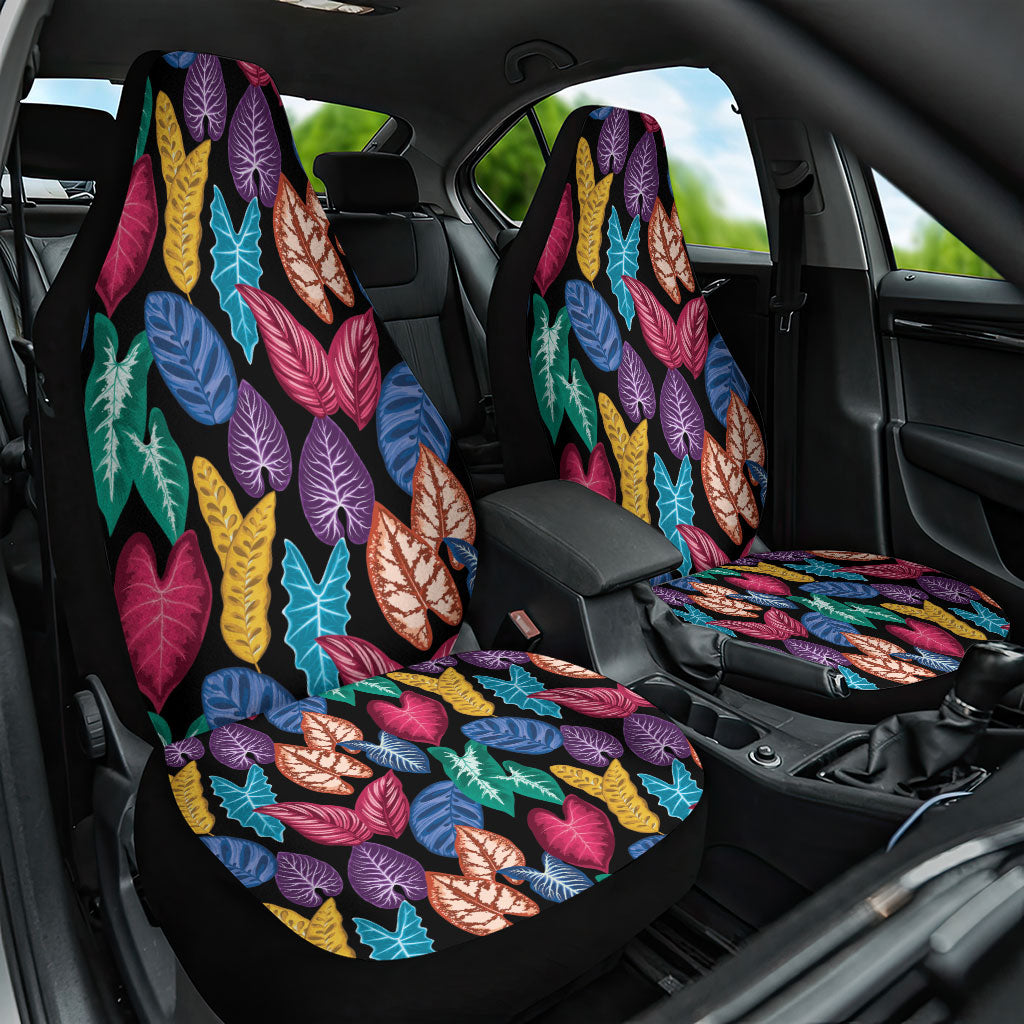 Hawaii Colorful Tropical Leaves Car Seat Cover LT01 One Size Black - Polynesian Pride