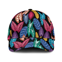 Hawaii Colorful Tropical Leaves Classic Cap LT01 Universal Fit Black - Polynesian Pride