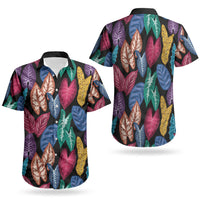 Hawaii Colorful Tropical Leaves Couples Matching Tank Maxi Dress and Hawaiian Shirt LT01 - Polynesian Pride