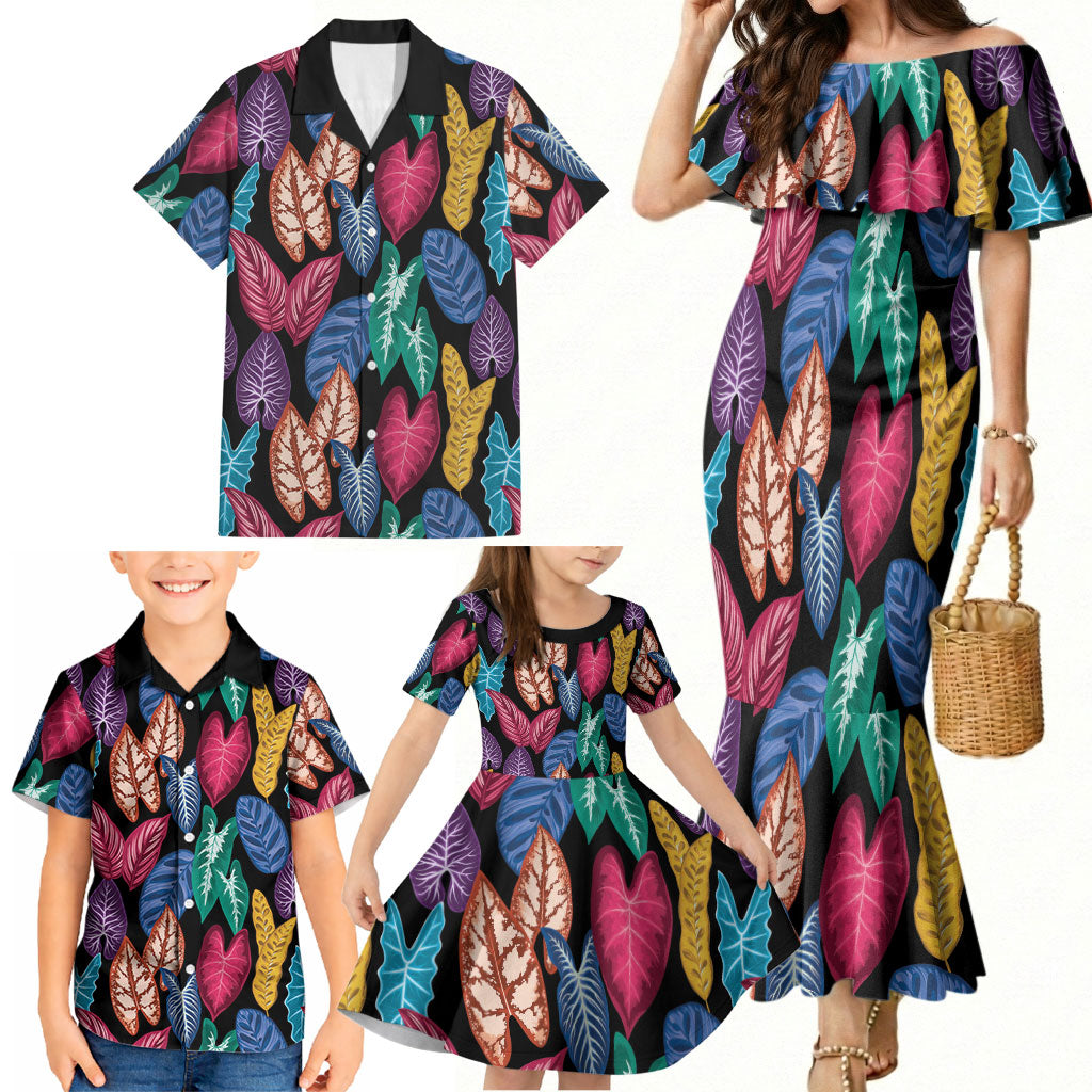 Hawaii Colorful Tropical Leaves Family Matching Mermaid Dress and Hawaiian Shirt LT01 - Polynesian Pride