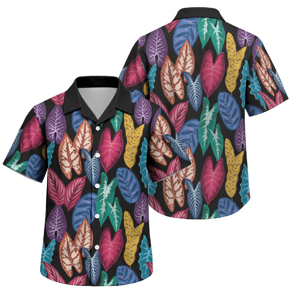 Hawaii Colorful Tropical Leaves Family Matching Summer Maxi Dress and Hawaiian Shirt LT01 Son's Shirt Black - Polynesian Pride