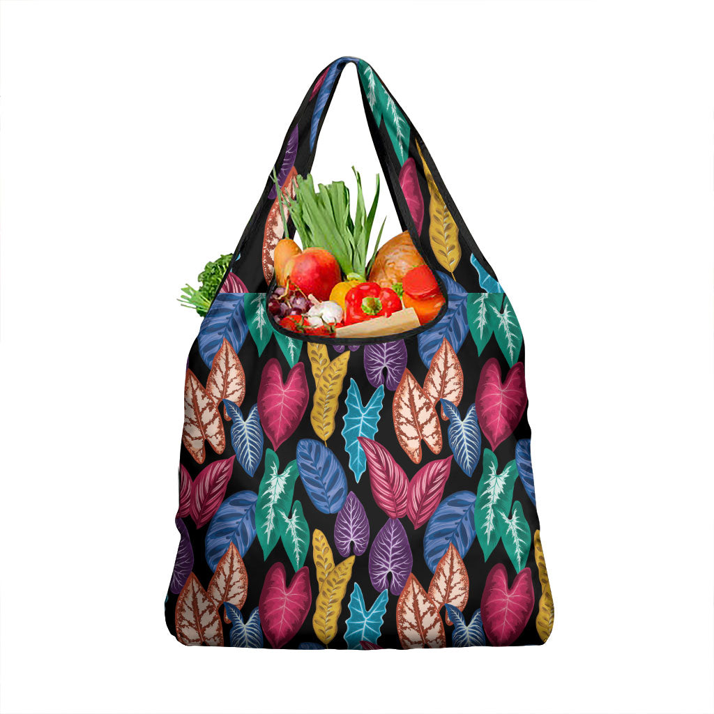 Hawaii Colorful Tropical Leaves Grocery Bag LT01 1-pack One Size Black - Polynesian Pride