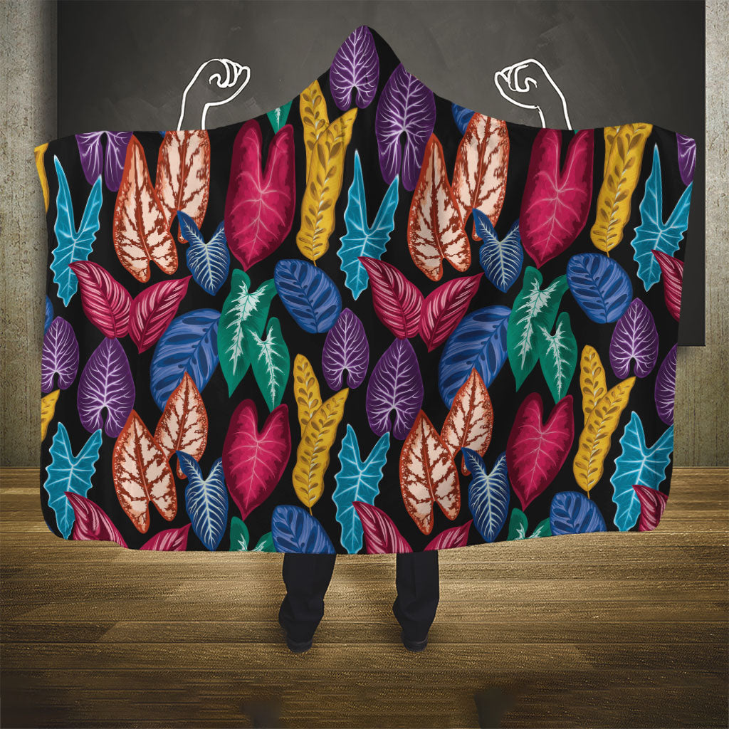 Hawaii Colorful Tropical Leaves Hooded Blanket LT01 - Polynesian Pride