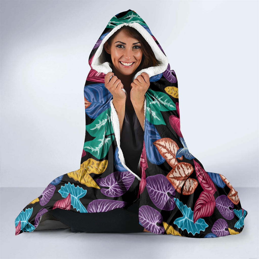 Hawaii Colorful Tropical Leaves Hooded Blanket LT01 - Polynesian Pride