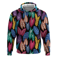 Hawaii Colorful Tropical Leaves Hoodie LT01 Pullover Hoodie Black - Polynesian Pride