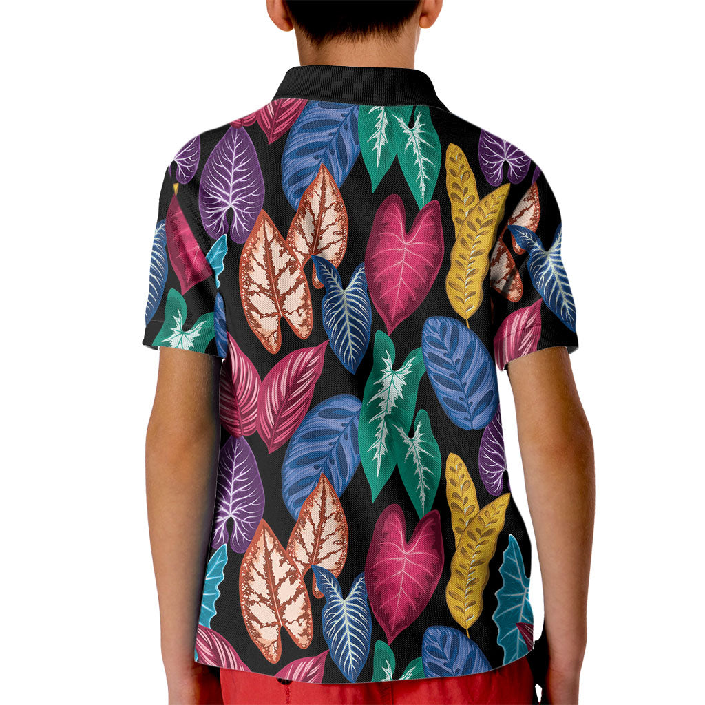 Hawaii Colorful Tropical Leaves Kid Polo Shirt LT01 - Polynesian Pride