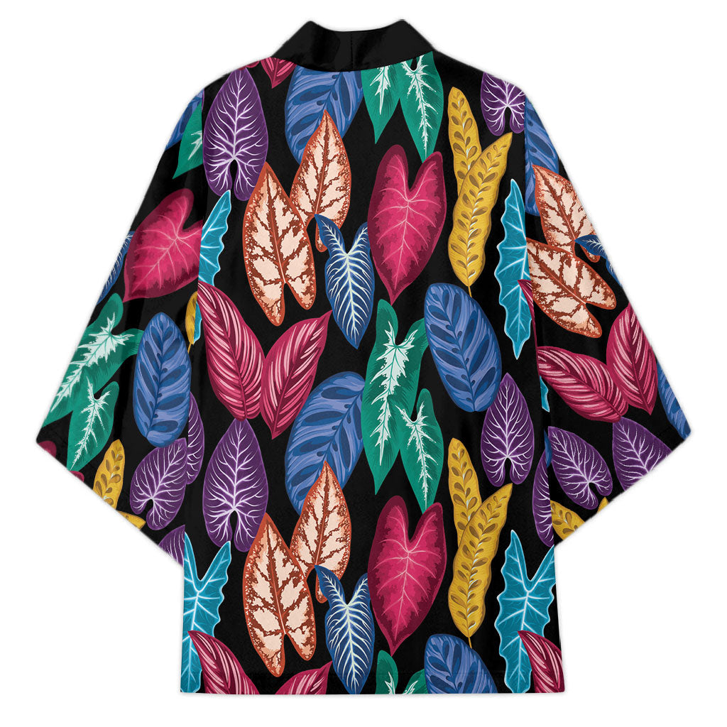 Hawaii Colorful Tropical Leaves Kimono LT01 - Polynesian Pride