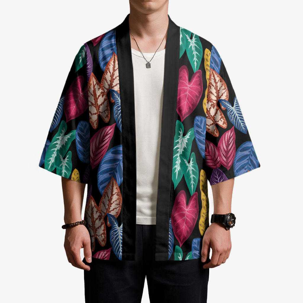 Hawaii Colorful Tropical Leaves Kimono LT01 - Polynesian Pride