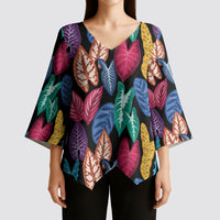Hawaii Colorful Tropical Leaves Kimono Sleeve Blouse LT01 - Polynesian Pride