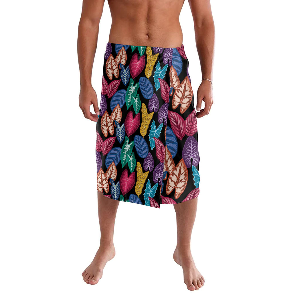 Hawaii Colorful Tropical Leaves Lavalava LT01 Black - Polynesian Pride