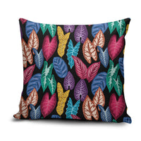 Hawaii Colorful Tropical Leaves Pillow Cover LT01 Black - Polynesian Pride