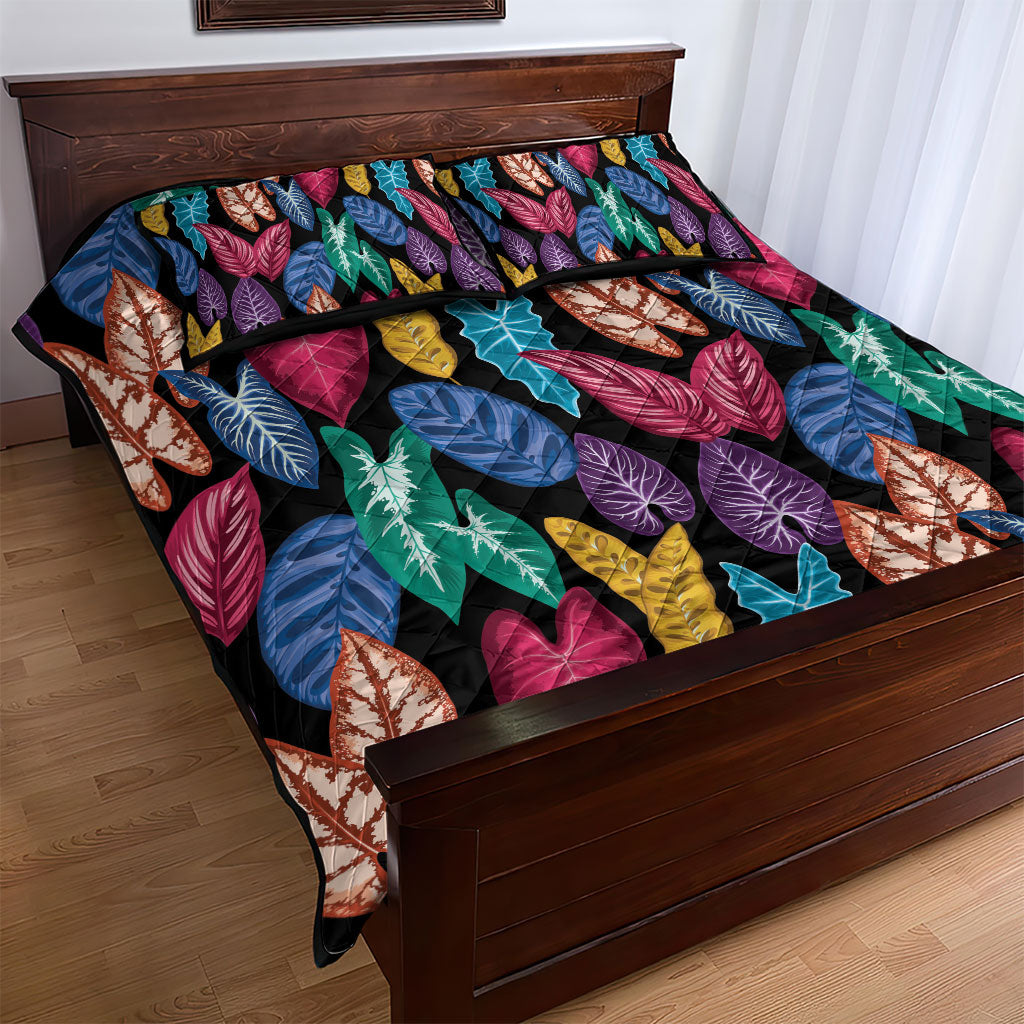 Hawaii Colorful Tropical Leaves Quilt Bed Set LT01 - Polynesian Pride