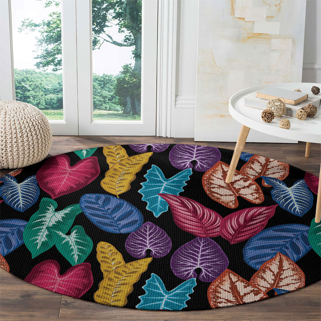 Hawaii Colorful Tropical Leaves Round Carpet LT01 - Polynesian Pride