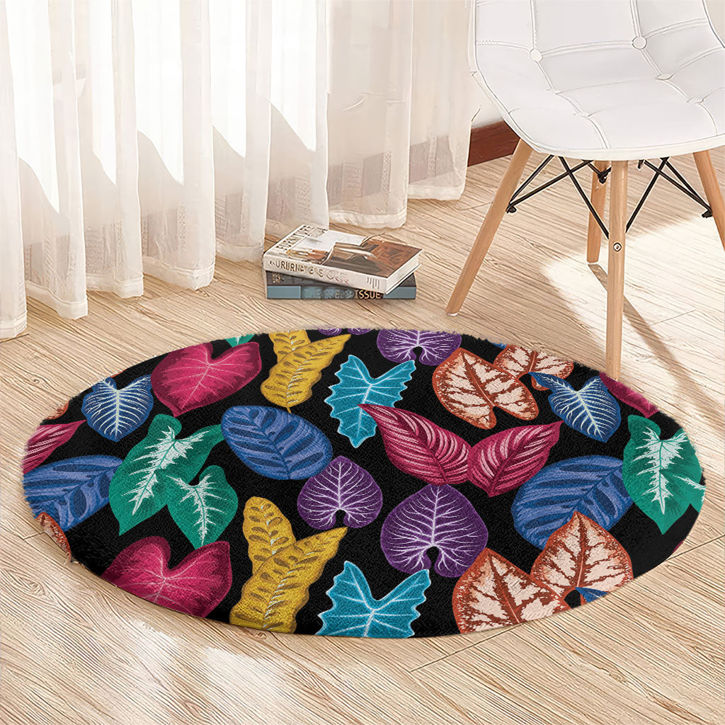 Hawaii Colorful Tropical Leaves Round Carpet LT01 - Polynesian Pride