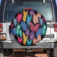 Hawaii Colorful Tropical Leaves Spare Tire Cover LT01 Black - Polynesian Pride