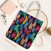 Hawaii Colorful Tropical Leaves Tote Bag LT01 White Strap One Size Black - Polynesian Pride