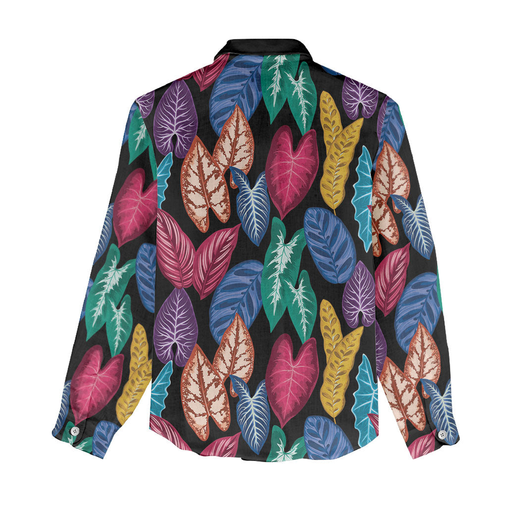 Hawaii Colorful Tropical Leaves Women Casual Shirt LT01 - Polynesian Pride