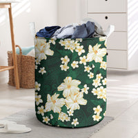 Hawaii Hibiscus Plumeria Green Laundry Basket Polynesian Pattern LT01 Green - Polynesian Pride