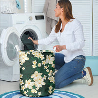 Hawaii Hibiscus Plumeria Green Laundry Basket Polynesian Pattern LT01 - Polynesian Pride