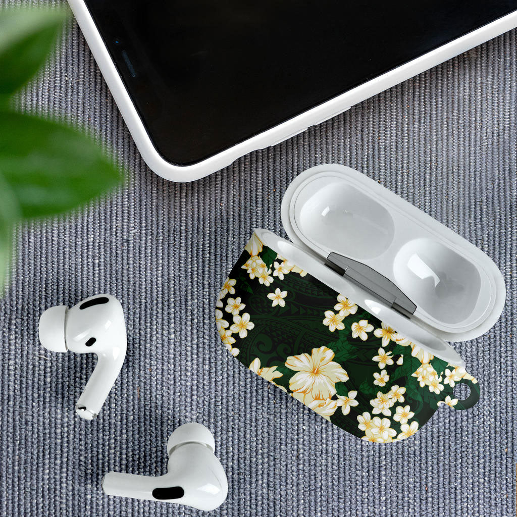 Hawaii Hibiscus Plumeria Green AirPods Case Polynesian Pattern LT01 - Polynesian Pride