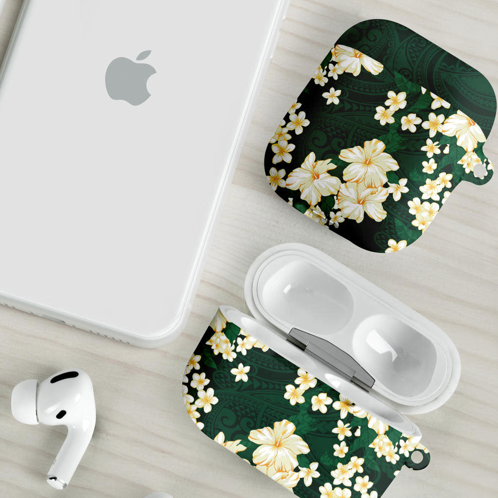Hawaii Hibiscus Plumeria Green AirPods Case Polynesian Pattern LT01 - Polynesian Pride