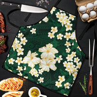 Hawaii Hibiscus Plumeria Green Apron Polynesian Pattern LT01 Green - Polynesian Pride
