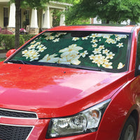 Hawaii Hibiscus Plumeria Green Auto Sun Shade Polynesian Pattern LT01 - Polynesian Pride