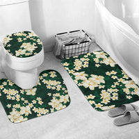 Hawaii Hibiscus Plumeria Green Bathroom Set Polynesian Pattern LT01 Mat Set Only (3 pcs) One Size Green - Polynesian Pride