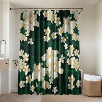 Hawaii Hibiscus Plumeria Green Bathroom Set Polynesian Pattern LT01 Shower Curtain Only Green - Polynesian Pride