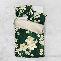 Hawaii Hibiscus Plumeria Green Bedding Set Polynesian Pattern LT01 US Twin 172cm x 218cm Green - Polynesian Pride