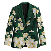 Hawaii Hibiscus Plumeria Green Blazer Polynesian Pattern LT01 Unisex Green - Polynesian Pride
