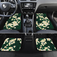 Hawaii Hibiscus Plumeria Green Car Mats Polynesian Pattern LT01 Set 4pcs Green - Polynesian Pride