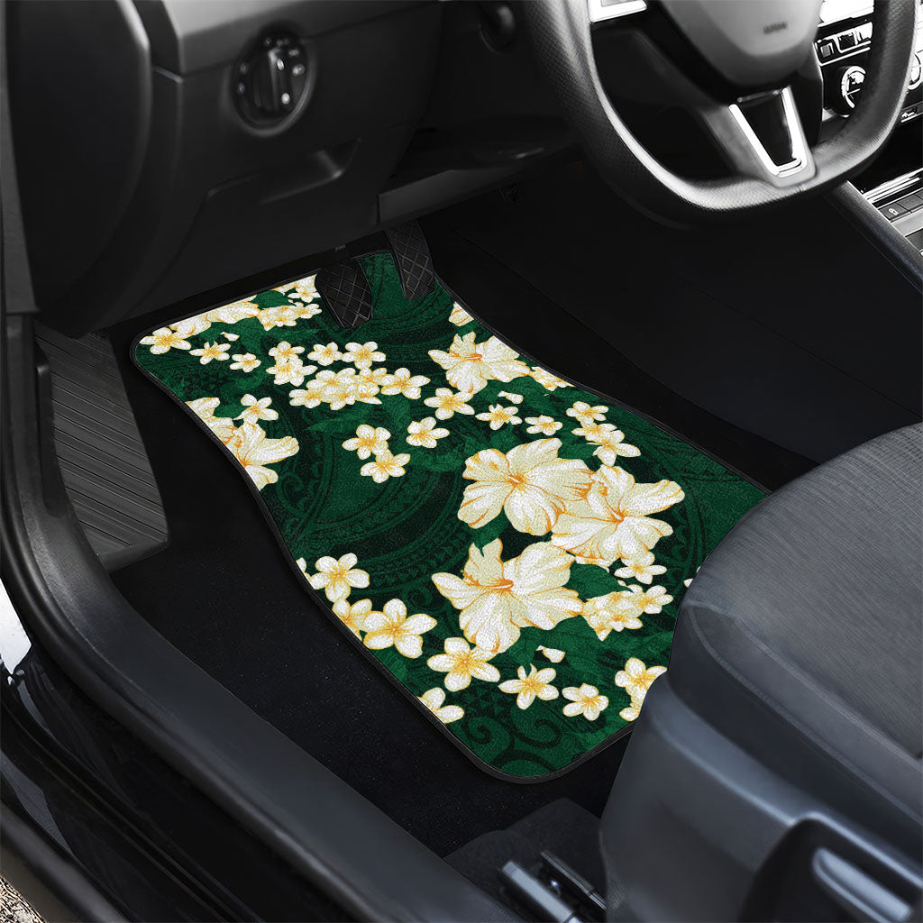 Hawaii Hibiscus Plumeria Green Car Mats Polynesian Pattern LT01 - Polynesian Pride