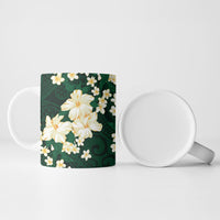 Hawaii Hibiscus Plumeria Green Ceramic Mug Polynesian Pattern LT01 - Polynesian Pride