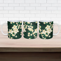 Hawaii Hibiscus Plumeria Green Ceramic Mug Polynesian Pattern LT01 - Polynesian Pride