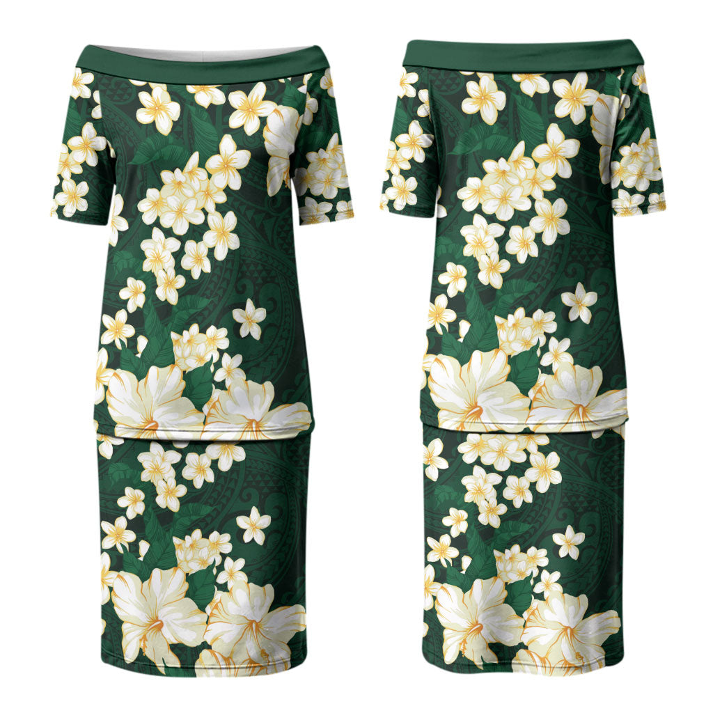 Hawaii Hibiscus Plumeria Green Couples Matching Puletasi and Hawaiian Shirt Polynesian Pattern LT01 - Polynesian Pride