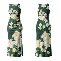 Hawaii Hibiscus Plumeria Green Couples Matching Tank Maxi Dress and Hawaiian Shirt Polynesian Pattern LT01 - Polynesian Pride