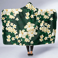 Hawaii Hibiscus Plumeria Green Hooded Blanket Polynesian Pattern LT01 One Size Green - Polynesian Pride