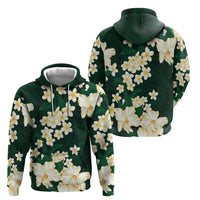 Hawaii Hibiscus Plumeria Green Hoodie Polynesian Pattern LT01 - Polynesian Pride