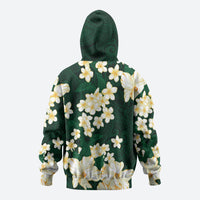Hawaii Hibiscus Plumeria Green Hoodie Polynesian Pattern LT01 - Polynesian Pride