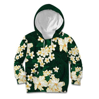 Hawaii Hibiscus Plumeria Green Kid Hoodie Polynesian Pattern LT01 Hoodie Green - Polynesian Pride