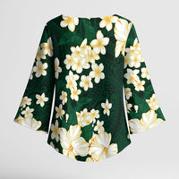 Hawaii Hibiscus Plumeria Green Kimono Sleeve Blouse Polynesian Pattern LT01 - Polynesian Pride